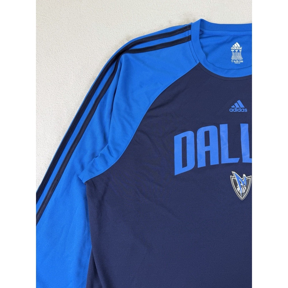 Adidas Dallas Mavericks NBA Long Sleeve Performance Shirt XL Blue Basketball - Picture 5 of 16